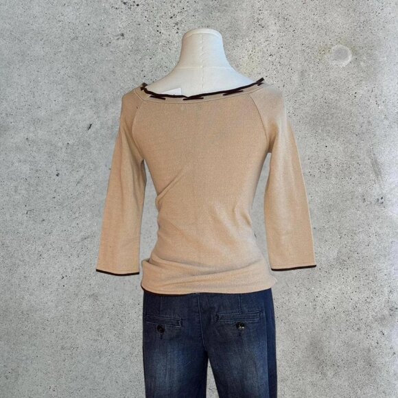 Vintage tan boat neck sweater - Picture 7 of 8
